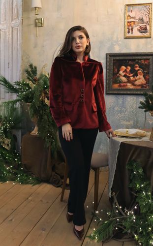 Жакет из бархата с кантом