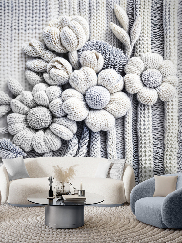 3D Фотообои цветы и листья