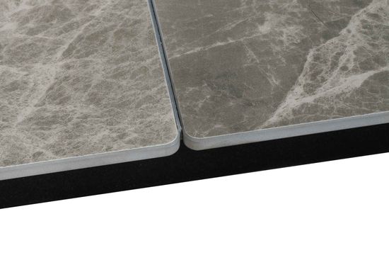 Стол PALERMO 140 керамич столешница italy grey gloss, основание металл черный