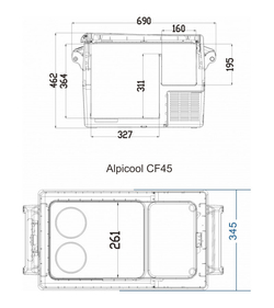 Холодильник автомобильный Alpicool CF45 (45L) Двухкамерный 12/24/110/220V