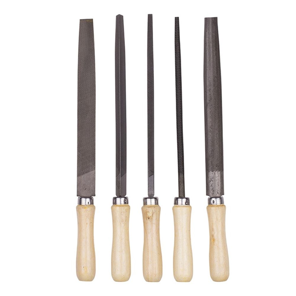 БИБЕР 85306 Набор напильников 5шт дер. рукоятка "Мастер" 200мм (10/20)