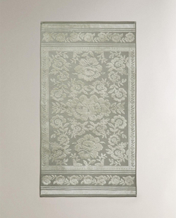 Zara Home - Жаккардовое велюровое банное полотенце, зеленый, 90х150 см