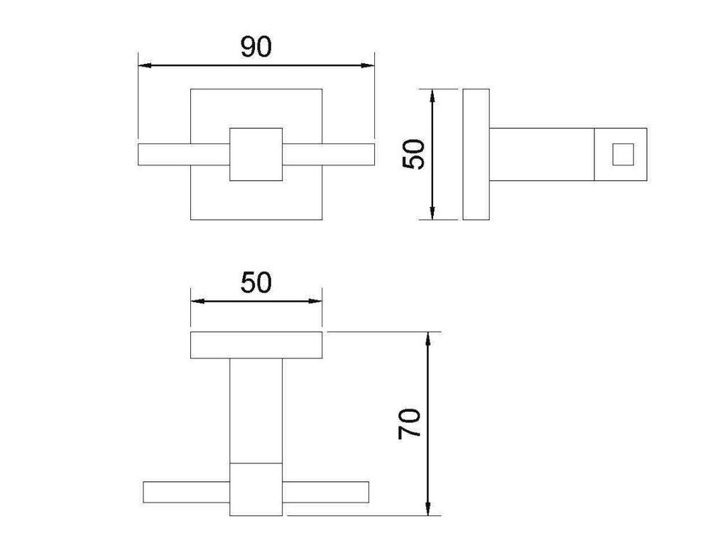 Крючок для ванны двойной нерж. сталь BARCELONA 16907.В глянцевый