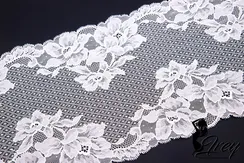 03-259 Кружево эластичное 22 см, цветы/ромбик, айвори 004