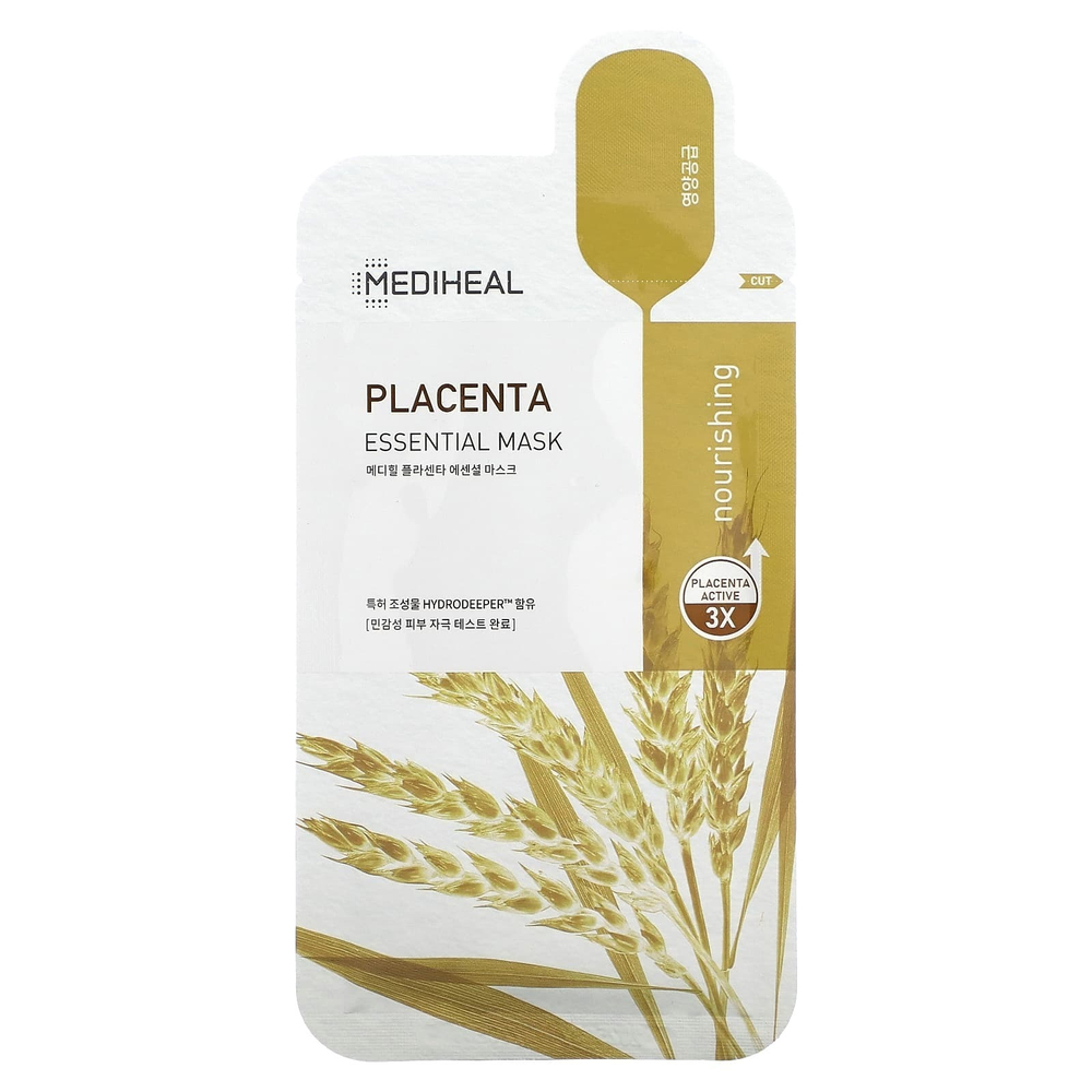 MEDIHEAL, Placenta, Essential Beauty Mask, 1 шт., 24 мл (0,81 жидк. унц.)