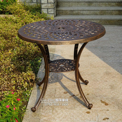 Кофейный набор мебели из литого алюминия  Стол круглый  МАКАО «MACAU» D68 + 2 Кресла Бамбук-3