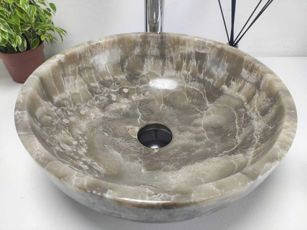 Раковина из оникса Bowl Grey Small TinLip BO-61064 40*40*15