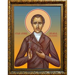 Михаил Амелюшкин мученик. Икона на холсте.