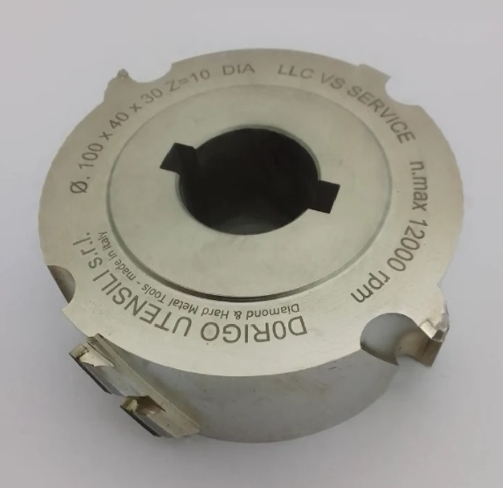 PCD фреза фуговальная D.100x40x30 +2CH 8x4 2+2 DIV.30°ASS. Z=10 DIA H3 RH