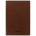 Тетрадь 60 л. в клетку обложка гладкий кожзам, сшивка, B5 (179х250мм), КОРИЧНЕВЫЙ, BRAUBERG VIVA, 403896