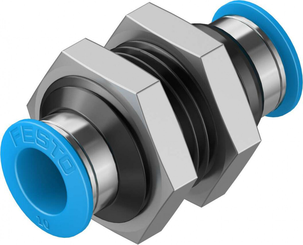 Муфта цанговая для панельного монтажа прямая Festo QSS-10-50 (комплект 50 шт)