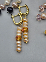 Серьги из натуральных камней "Солнечные", ручная работа, гипоаллергеновый материал