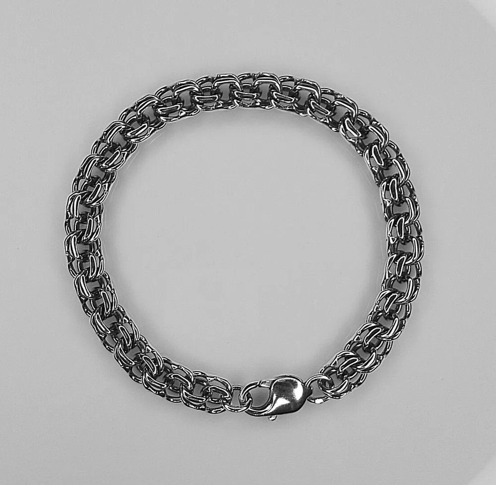 Браслет Silver Moon "Бисмарк", черненый, серебро 925, ширина 6,5мм