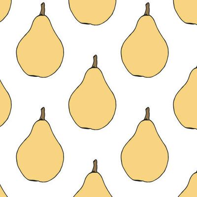 жёлтый груши на белом фоне