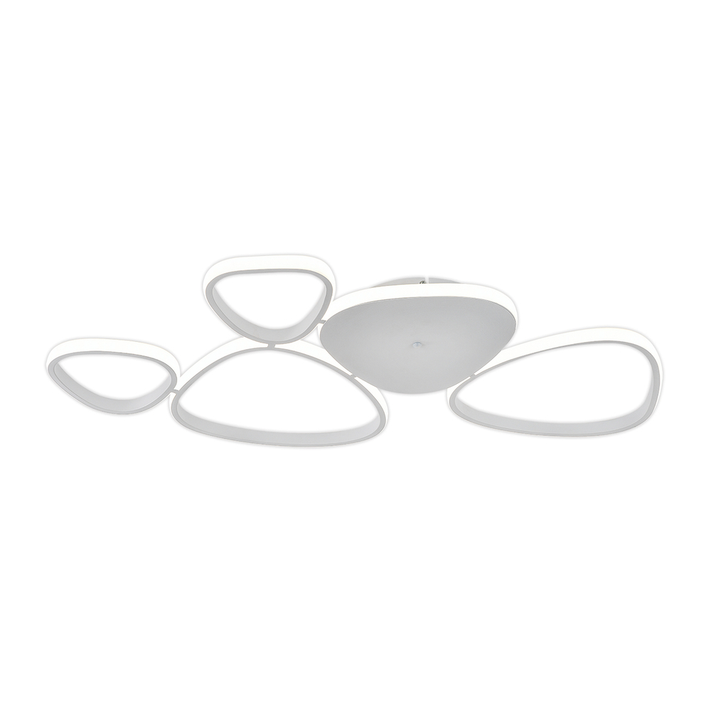 Потолочный светодиодный светильник 97Вт, 7760лм, 3000-6500K, Ra>80, плавная регулировка мощности, изменение цветовой температуры, ночник, металл/силикон, белый