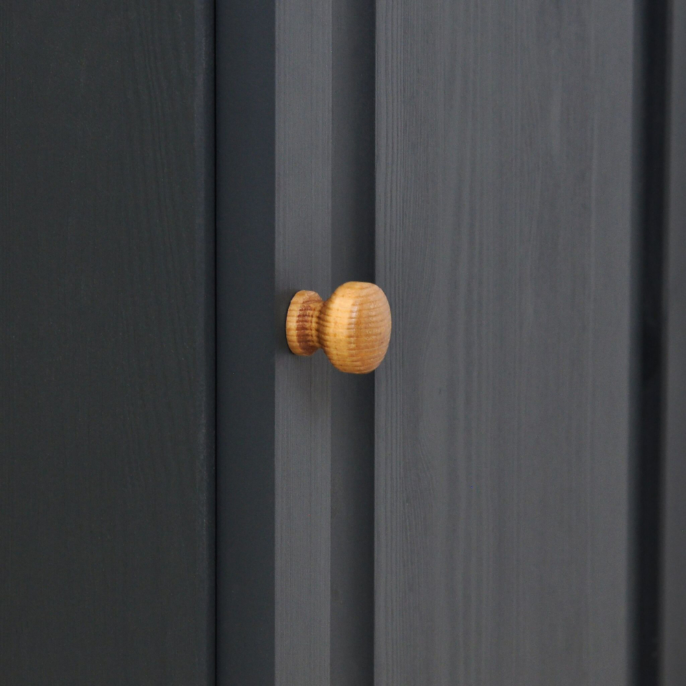 Тумба Лена однодверная из сосны, серый/антик