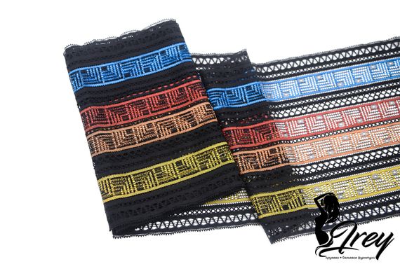 252 Кружево эластичное 19 см, Италия, черный 170