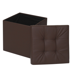 Пуфик Складной Коричневый ЭкоКожа