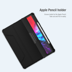 Чехол книжка от Nillkin для планшета iPad Pro 12.9 с 2020 года и iPad Air 13 с 2024-, серия Bumper Pro, с задней шторкой для камеры