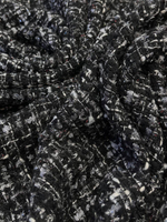 Твид вискоза с п/э и люрексом Chanel серебристо-черный