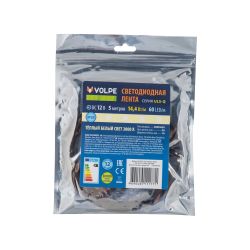 ULS-Q221 5050-60LED-m-10mm-IP20-DC12V-14.4W-m-5M-3000K Гибкая светодиодная лента на самоклеящейся основе. Катушка 5 м. в герметичной упаковке. Теплый белый свет3000K. ТМ Volpe.