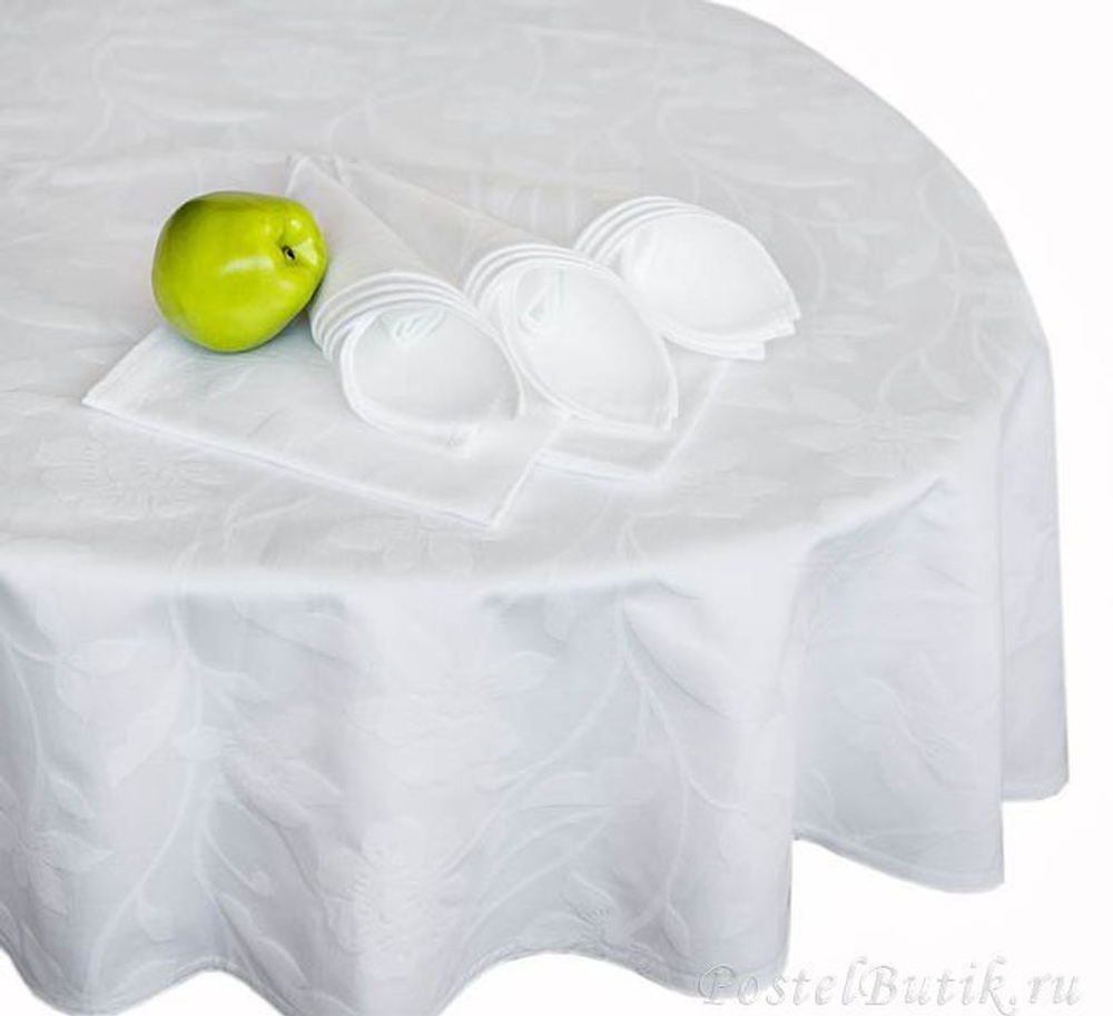 Скатерть 170 Proflax Fleur offwhite белая Германия