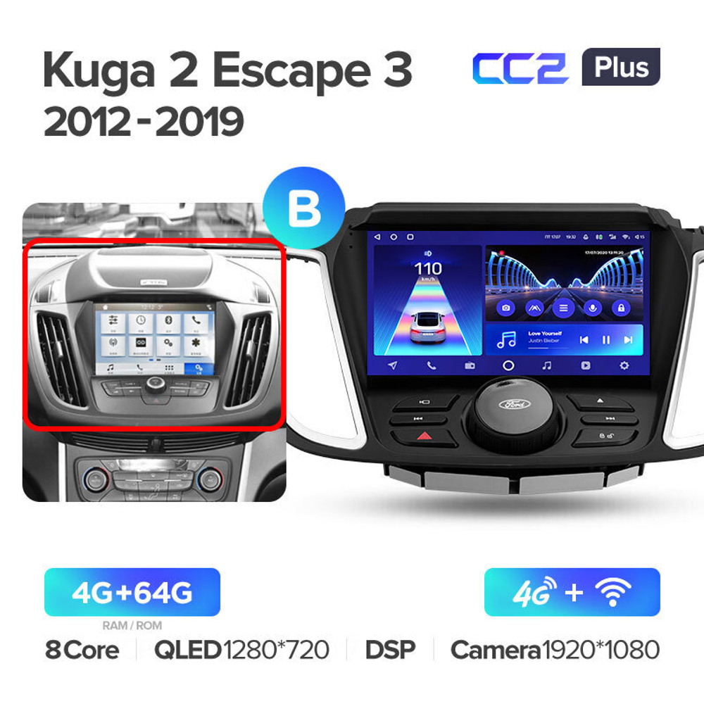 Teyes CC2 Plus 9" для Ford Kuga, Escape 2012-2019