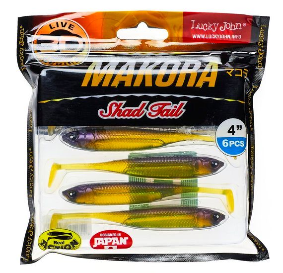 Виброхвосты LJ 3D Series MAKORA SHAD TAIL 4.0in (10,00)/004 6шт.
