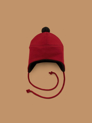 Мультисезонная шапка с помпоном (бордовый)