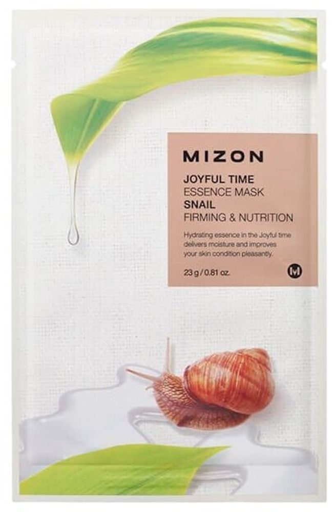 Mizon Joyful Time Essence Mask Snail тканевая маска с экстрактом улиточного муцина 23 мл