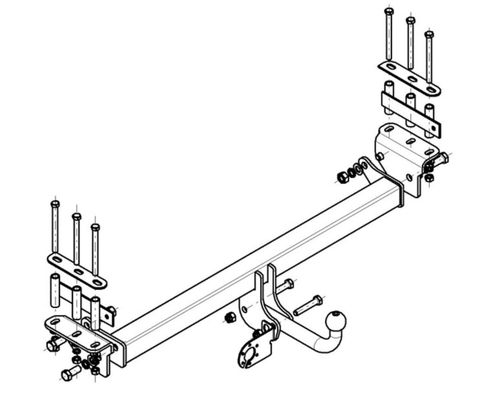 Фаркоп для Nissan Patrol GR Y61 1997-2004 Тип шара: A. Нагрузки: 2500/125 кг, NS 12