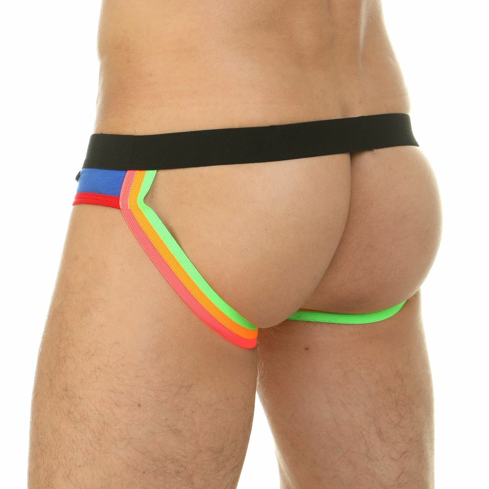 Мужские трусы джоки белые с синими вставками Van Baam 39818