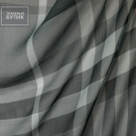 Шелковый шифон в крупную серо-черную клетку