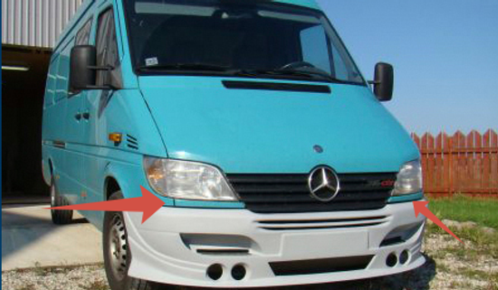 Нижние реснички под фары для Mercedes Sprinter W901-W905