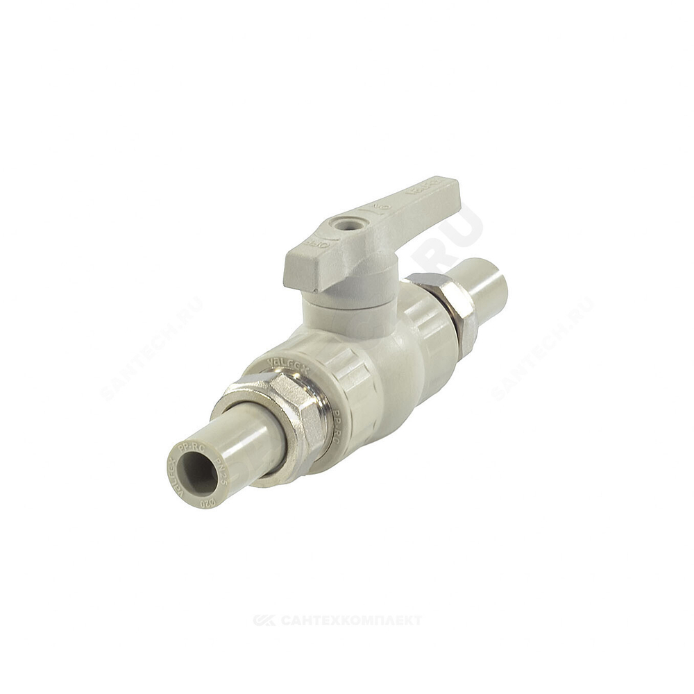 Кран шаровой PP-R полнопроходной серый Дн 20х3/4" VALFEX 20246020Г