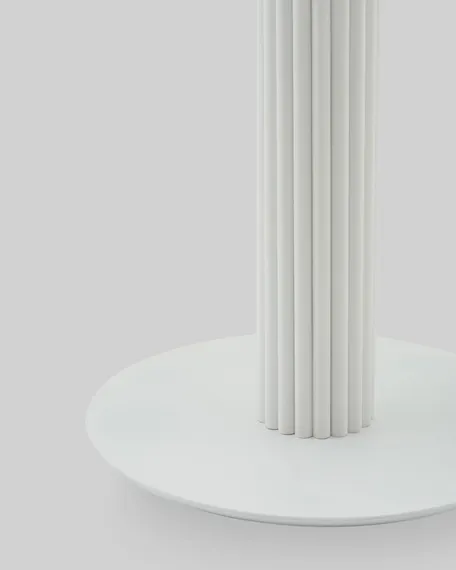 Стол Terano Ø90 см, белая матовая керамика, белая ножка