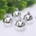 Новогодние шары 5 см (набор 4 шт) «Глянец», серебро
