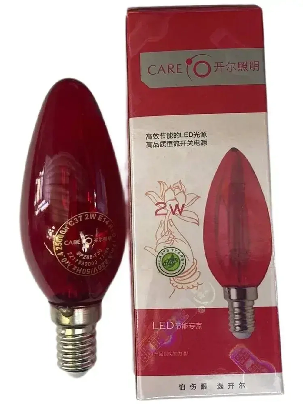 Светодиодная (красная) лампа E14 2W