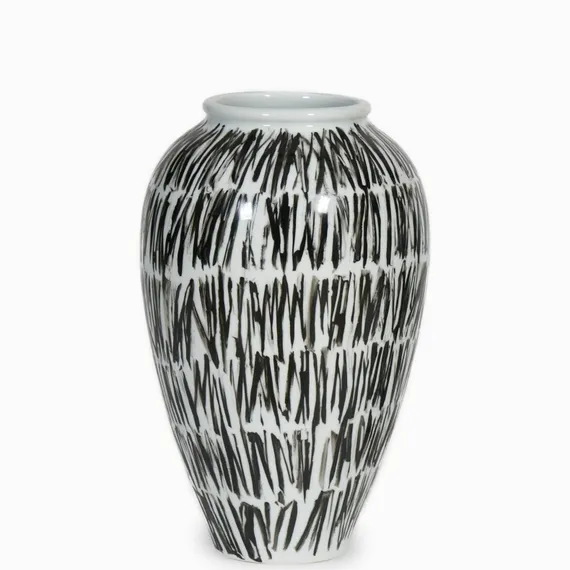 Ваза Hersilia VI высота 40 см, белый, чёрный