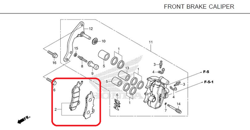 06455-KRE-K01, (06455-KRE-K02). PAD SET, FR. Brake Pads Front Honda PCX125-150 2018-2020