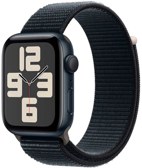 Apple Watch SE 2 (2024), 44 мм, Умные часы Корпус из алюминия цвета Темная ночь, Sport Loop Темная ночь