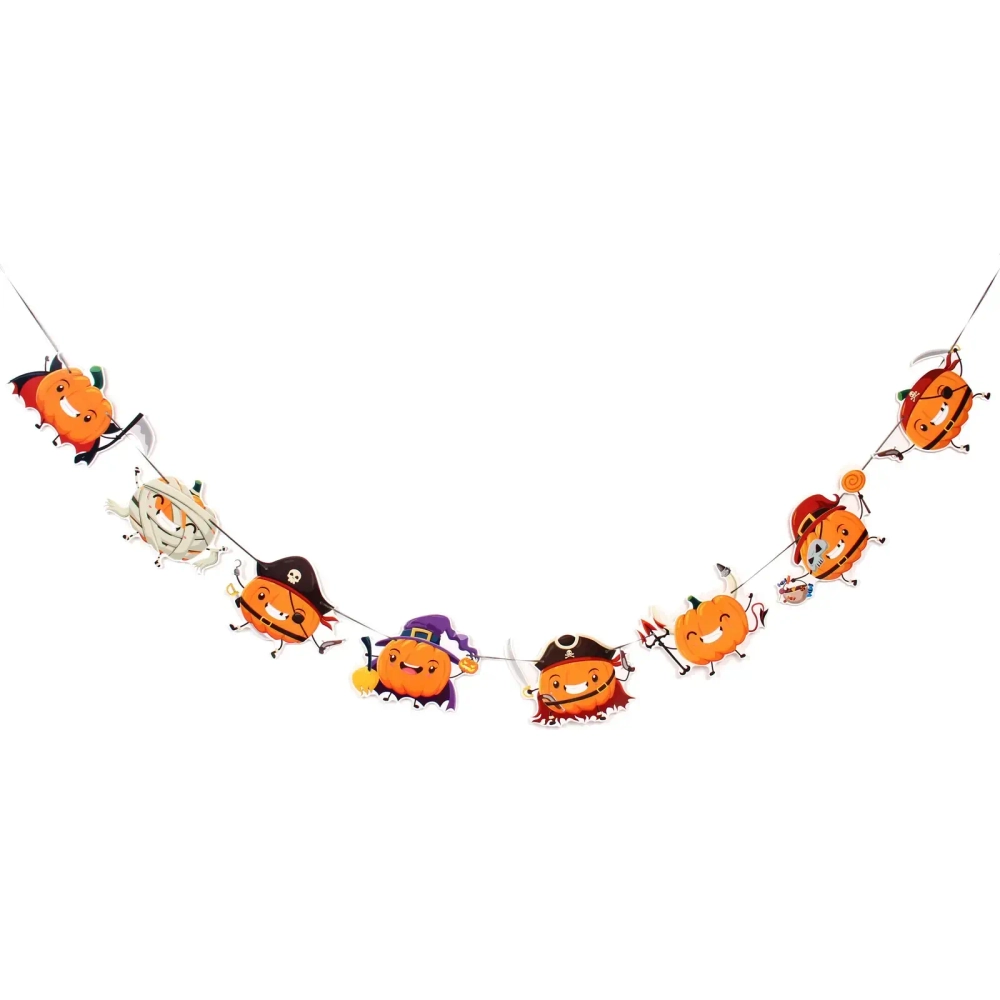 Растяжка бумажная «Helloween - Тыквы Разбойники» 3 м