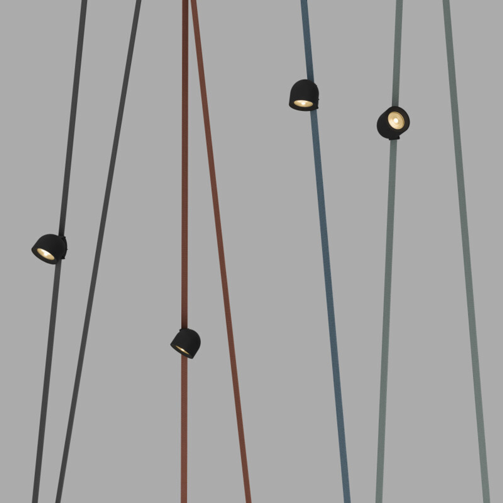 DK5541-BK Поворотный светильник для трека-ремня Belty, серия Spot, со светодиодом, D100*H107мм, 48V DC, 12W, RA90, 38°, 3000K, IP20, черный, алюминий