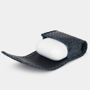 Чехол для наушников Petit из кожи питона, синего цвета