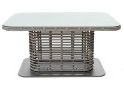 "Блисс" плетеный стол из искусственного ротанга 141х92х75см, цвет молочный