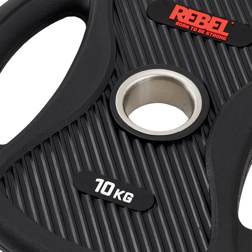 Диски олимпийские обрезиненные с двумя хватами 10 кг REBEL (пара)