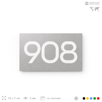 Номер на дверь 908, табличка на дверь для офиса, квартиры, кабинета, аудитории, склада, серая 120х70 мм, Айдентика Технолоджи