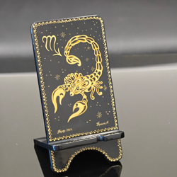 Сувенирная подставка для телефона с росписью Палех "Зодиак. Скорпион"