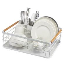 Сушилка для посуды и столовых приборов Granli WNM-SS-DRNGR-MTPP-WH, 43 см, металл/полипропилен, белый