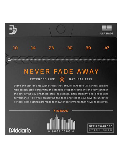Струны для акустической гитары 10-47 D'ADDARIO XTAPB1047